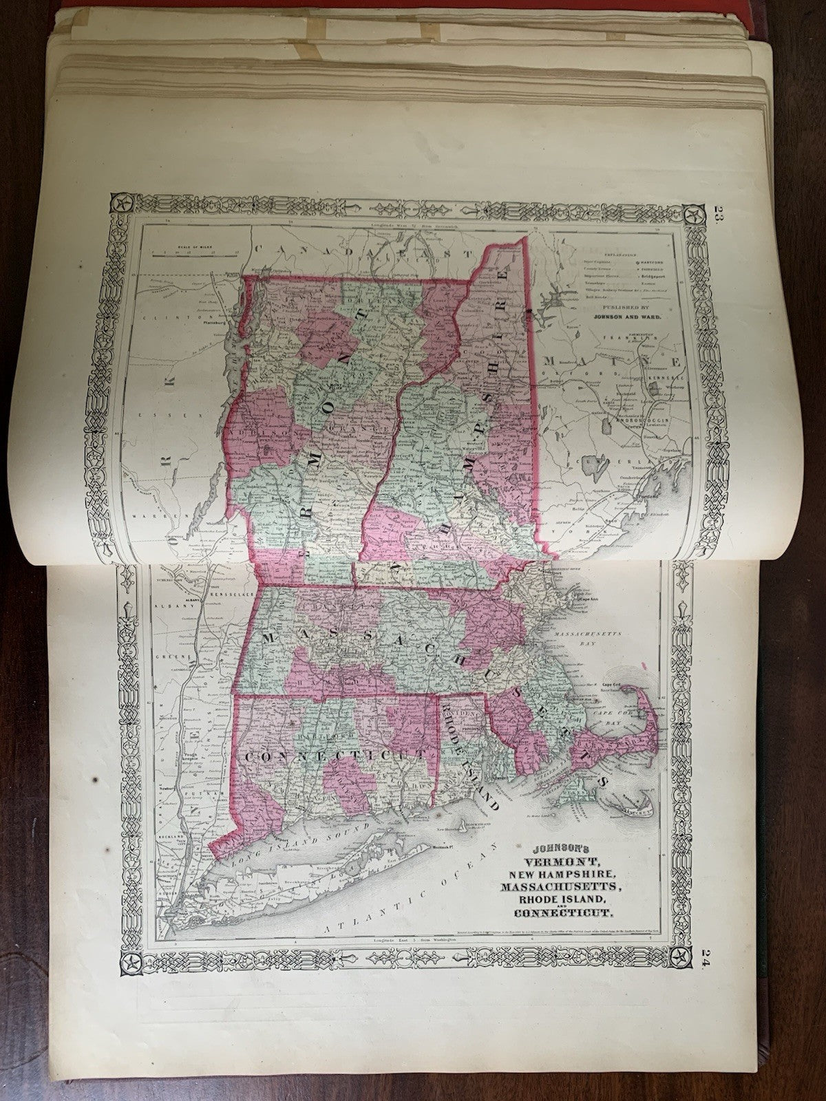 1865 Johnsons New Illustrated Family Atlas / Maps United States Civil War