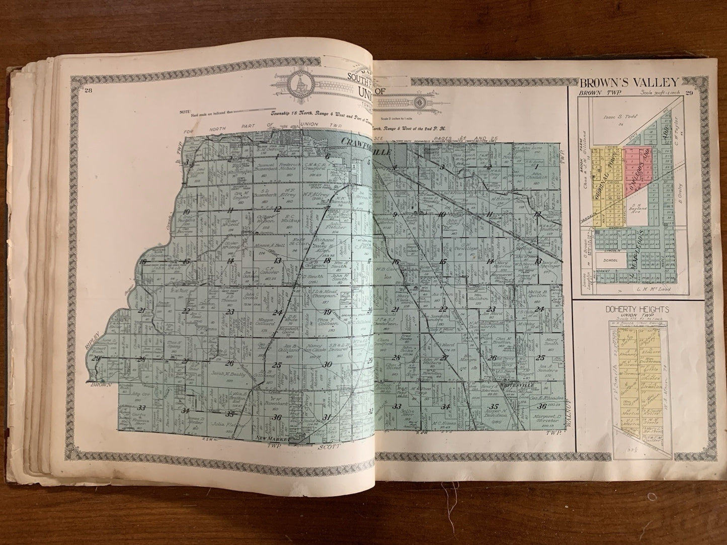 1917 Standard Atlas of Montgomery County, Indiana / Plat Book Map United States