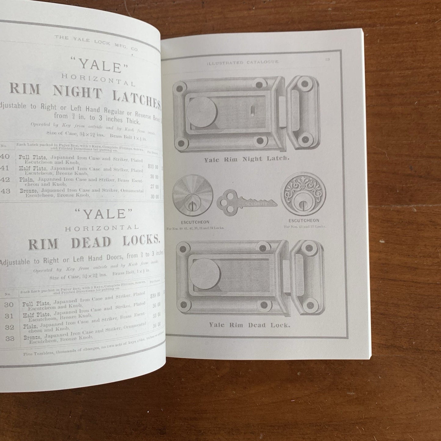 1880 Yale Lock Mfg. Company Catalog No. 7 / Facsimile
