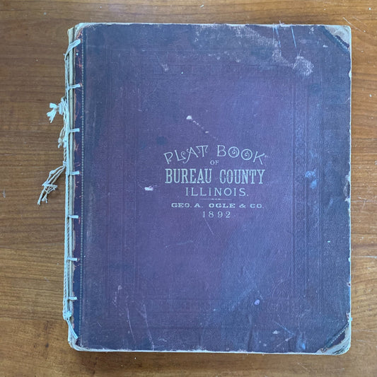 1892 Plat Book of Bureau County, Illinois Princeton Spring Valley Atlas Maps