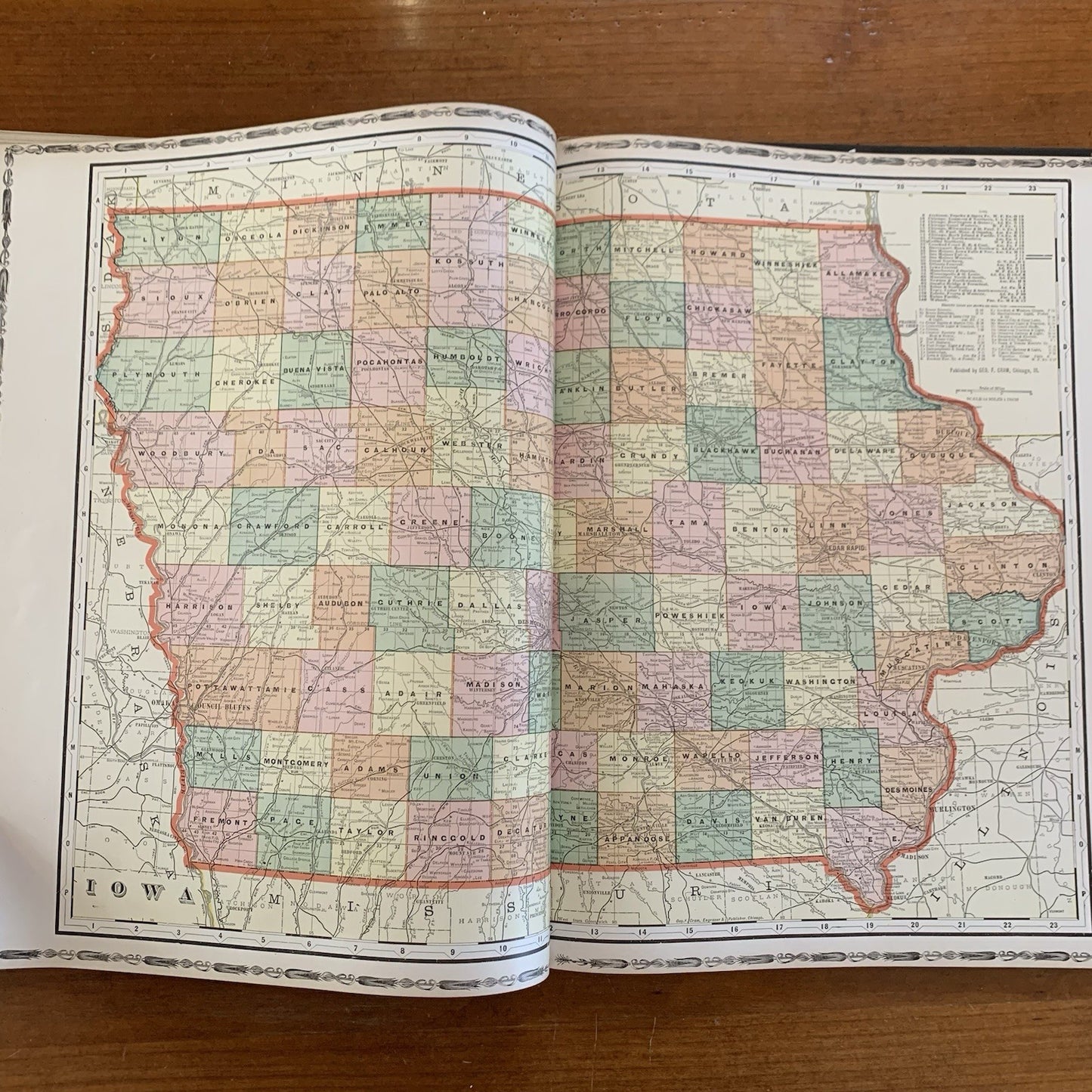 1907 Atlas of Marshall County Iowa / Plat Book Maps United States