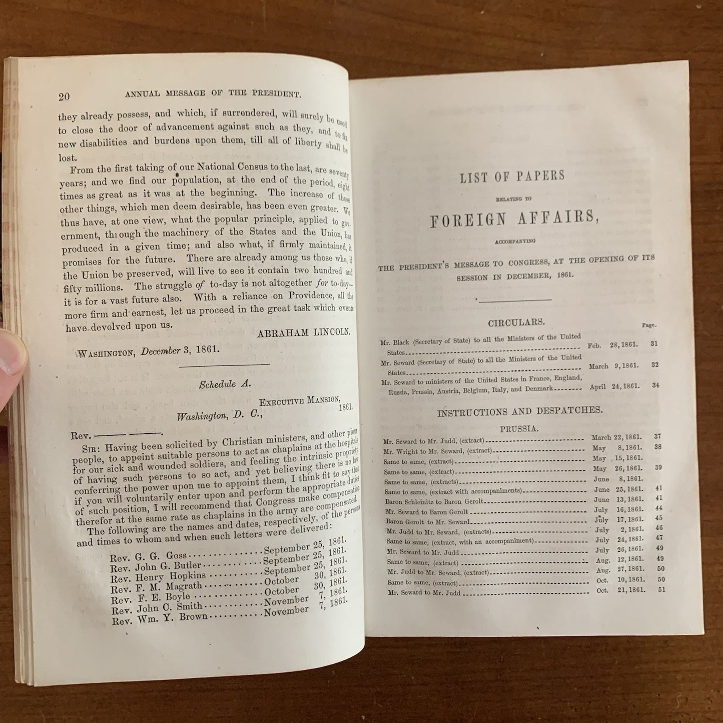 SIGNED Edwin L Stanton / Lincoln State of the Union Diplomatic Correspondence