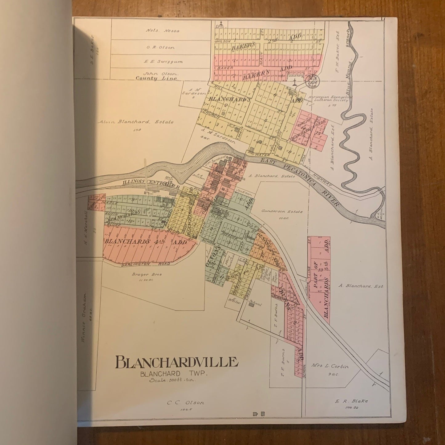1916 Standard Atlas of Lafayette County Wisconsin Plat Book Ogle