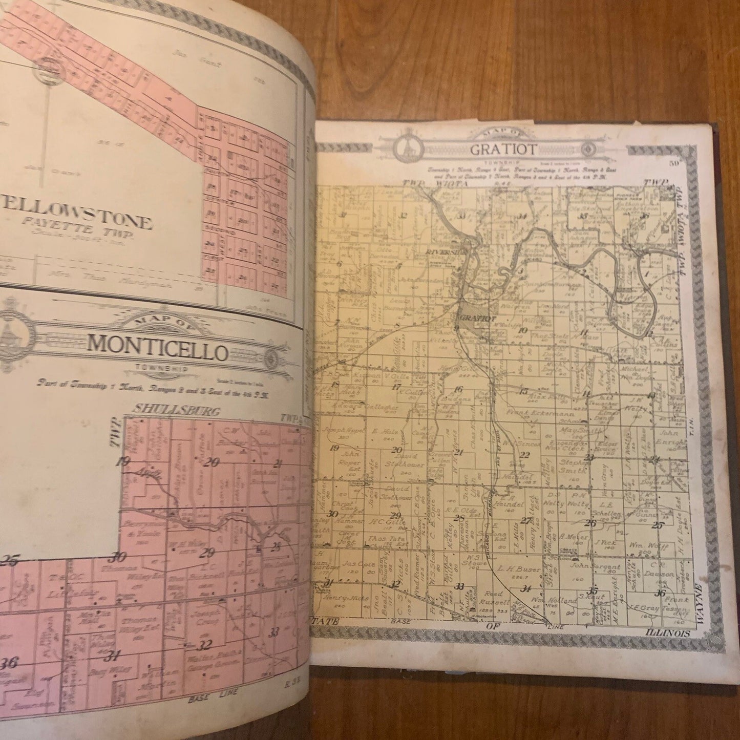 1916 Standard Atlas of Lafayette County Wisconsin Plat Book Ogle