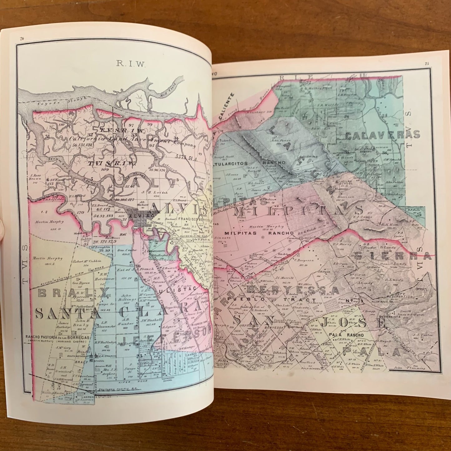 1876 Historical Atlas Map of Santa Clara County, California / Facsimile
