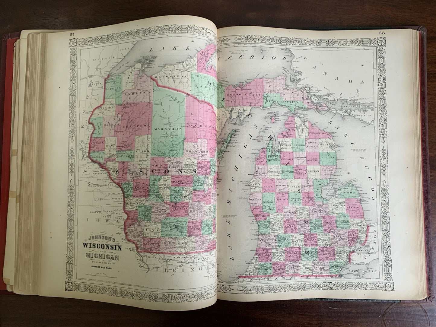1865 Johnsons New Illustrated Family Atlas / Maps United States Civil War