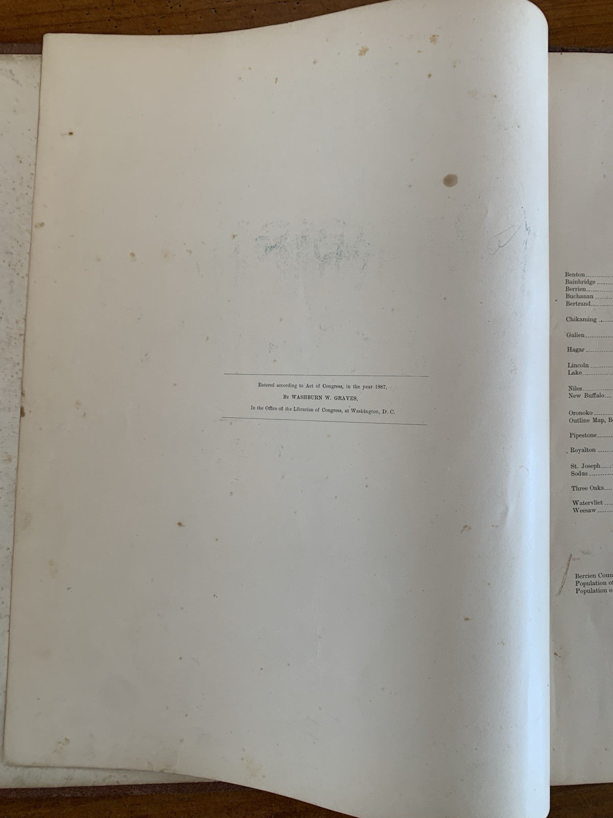 1887 Atlas of Berrien County, Michigan / Rand McNally Maps Plat Book