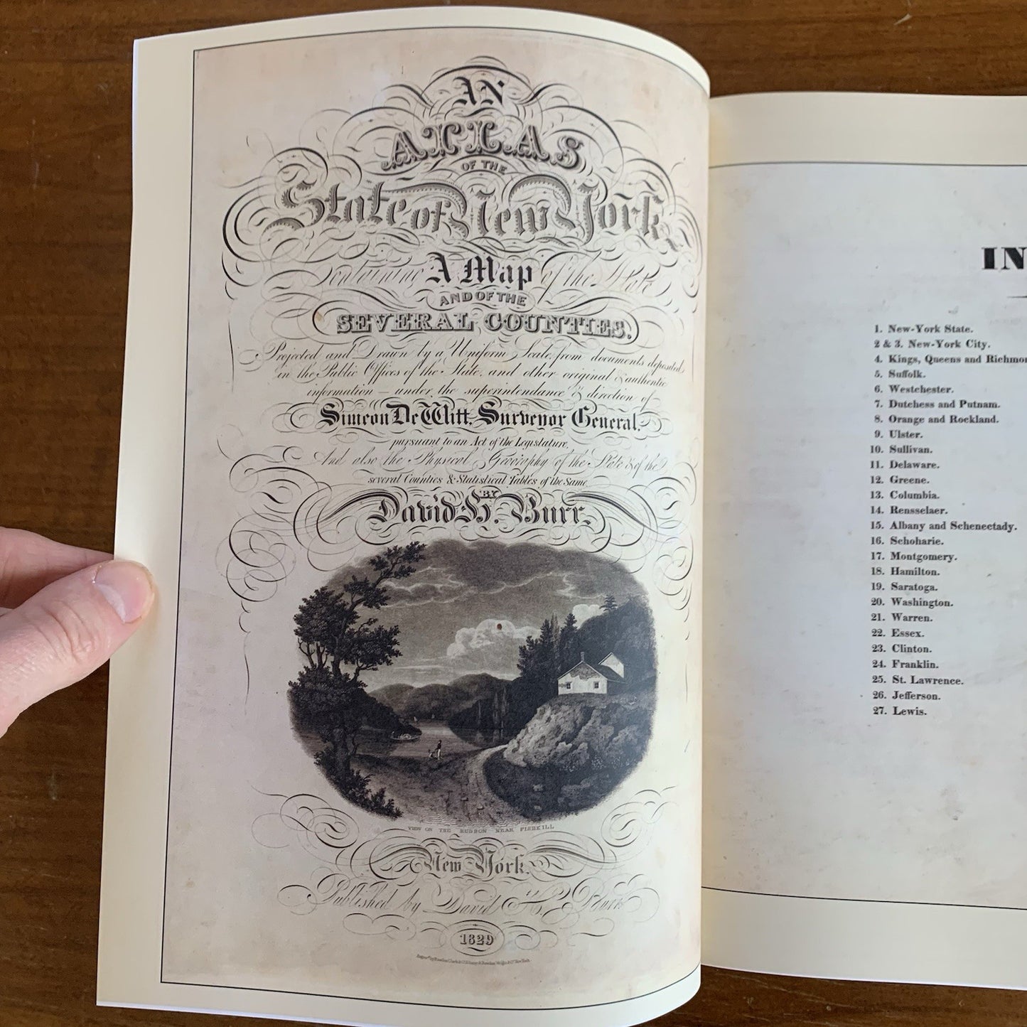 1832 Burr's Atlas of the State of New York / Facsimile David H. Burr