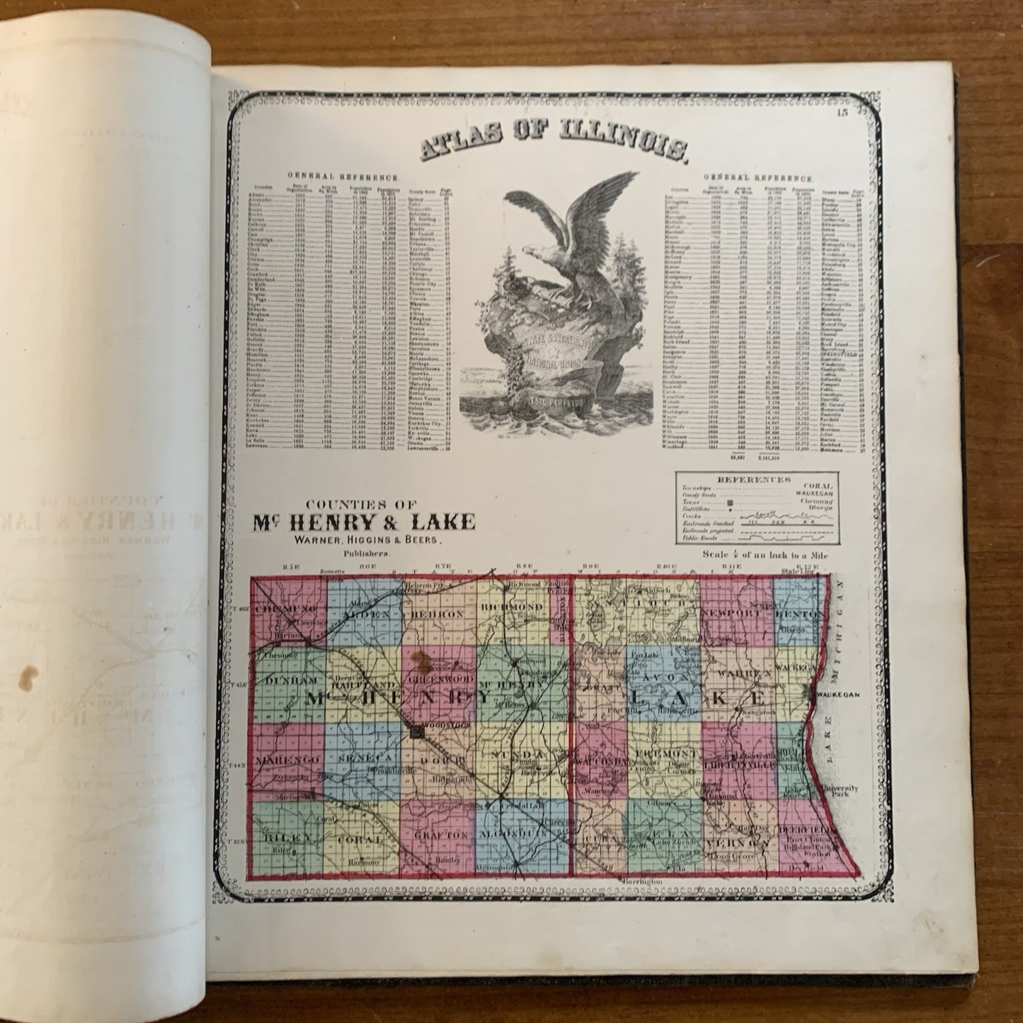 1871 Atlas of the State of Illinois / United States / Chicago / H.H. Lloyd