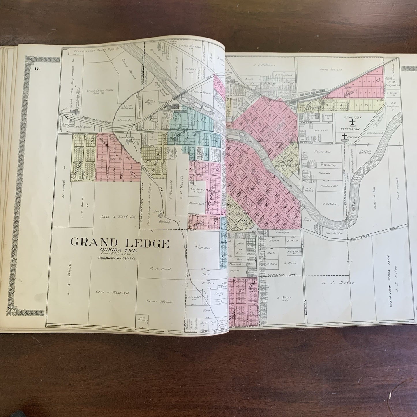 1913 Standard Atlas of Eaton County Michigan / Directory Ads Map