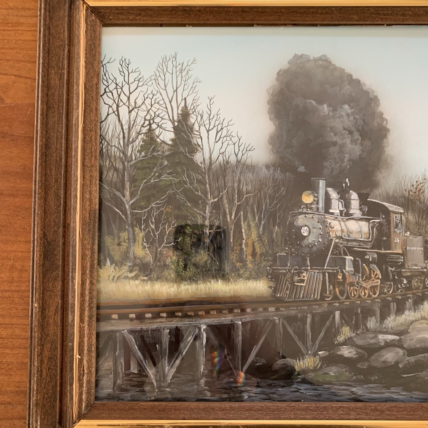 Railroad Locomotive Train on Bridge Painting by Herbert Weintraub
