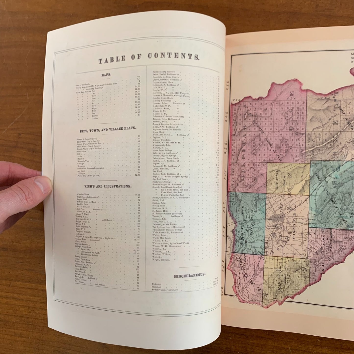 1876 Historical Atlas Map of Santa Clara County, California / Facsimile