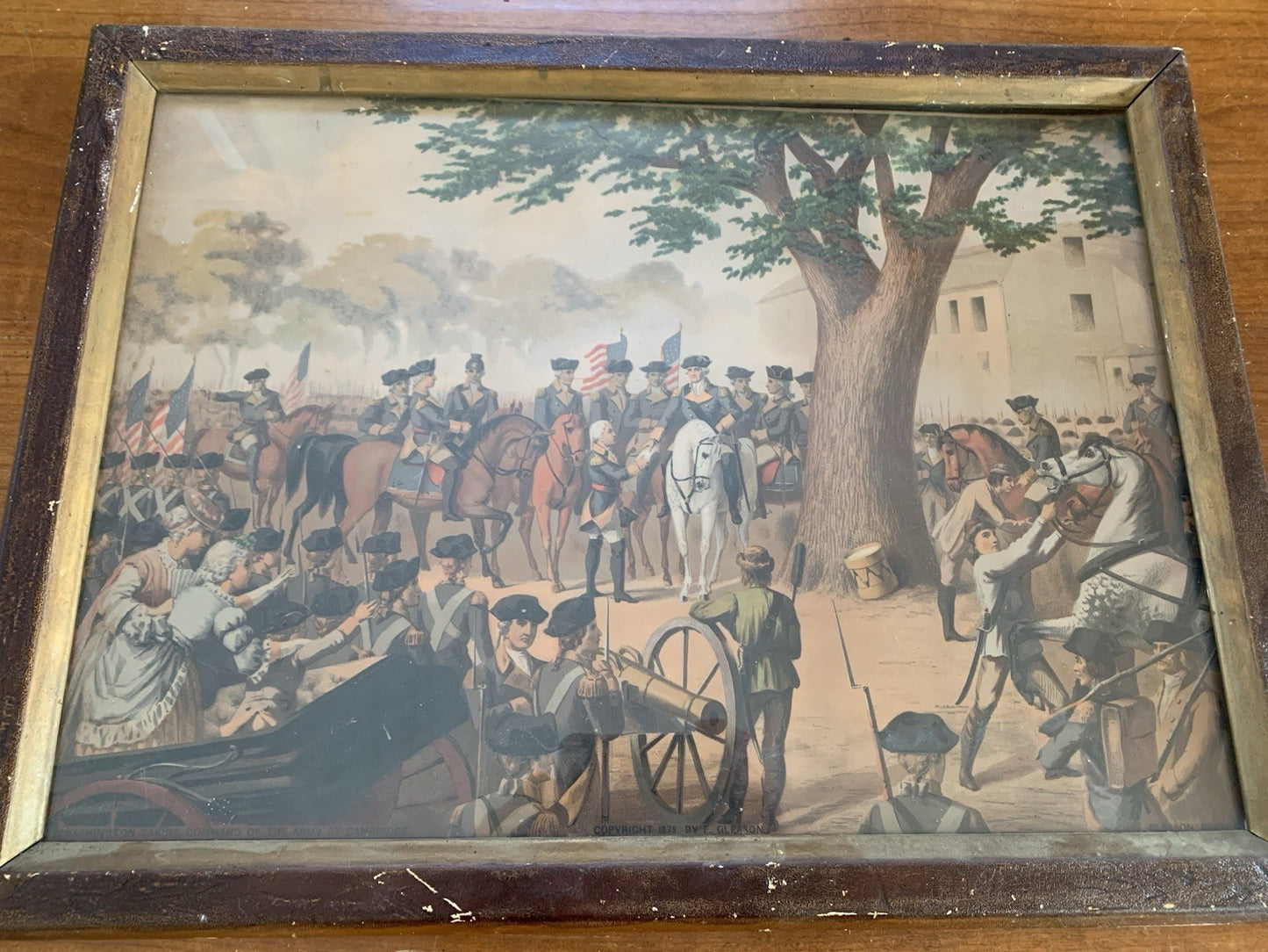 Washington Taking Command of the Army at Cambridge by F. Gleason Print