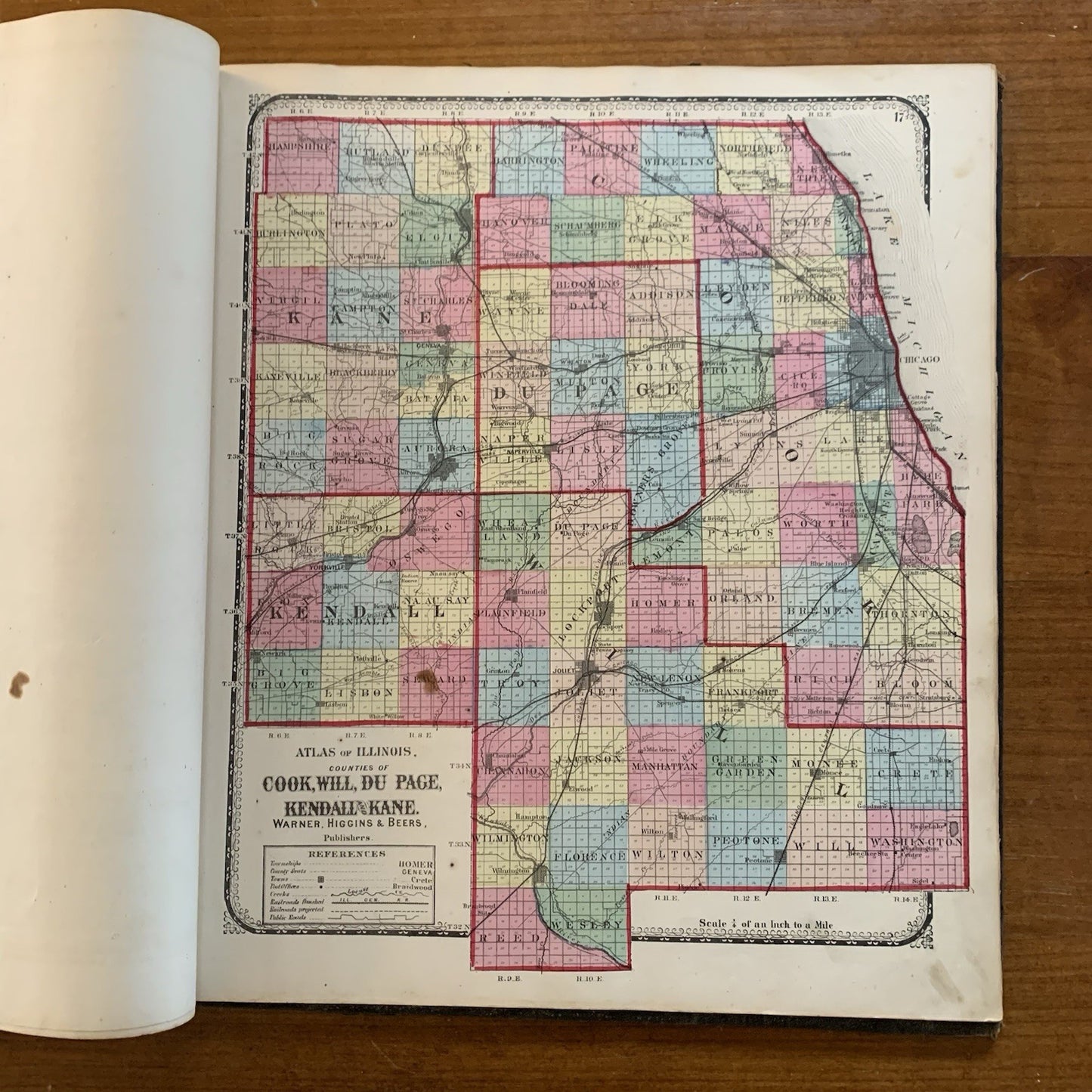 1871 Atlas of the State of Illinois / United States / Chicago / H.H. Lloyd