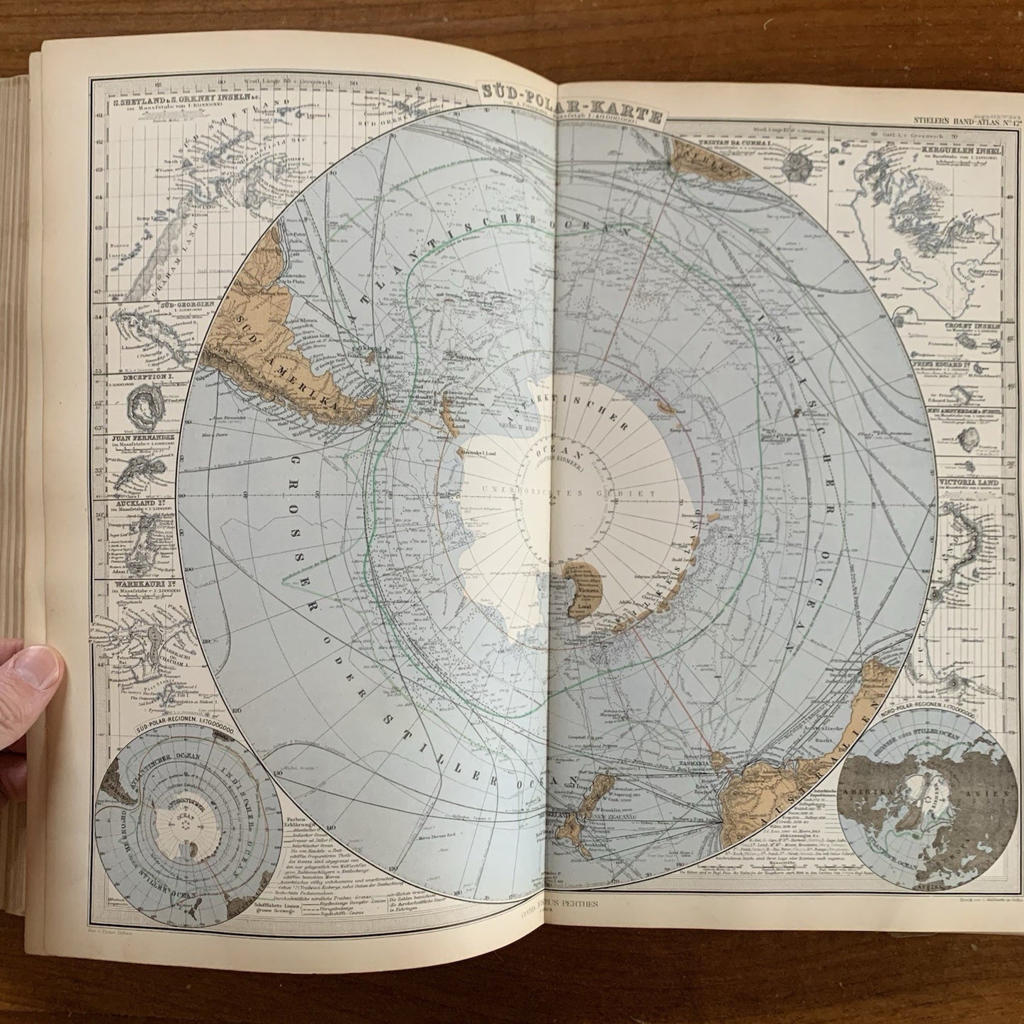 1869 Adolf Stieler's Hand Atlas of the Earth on All Parts of the World 84 Plates