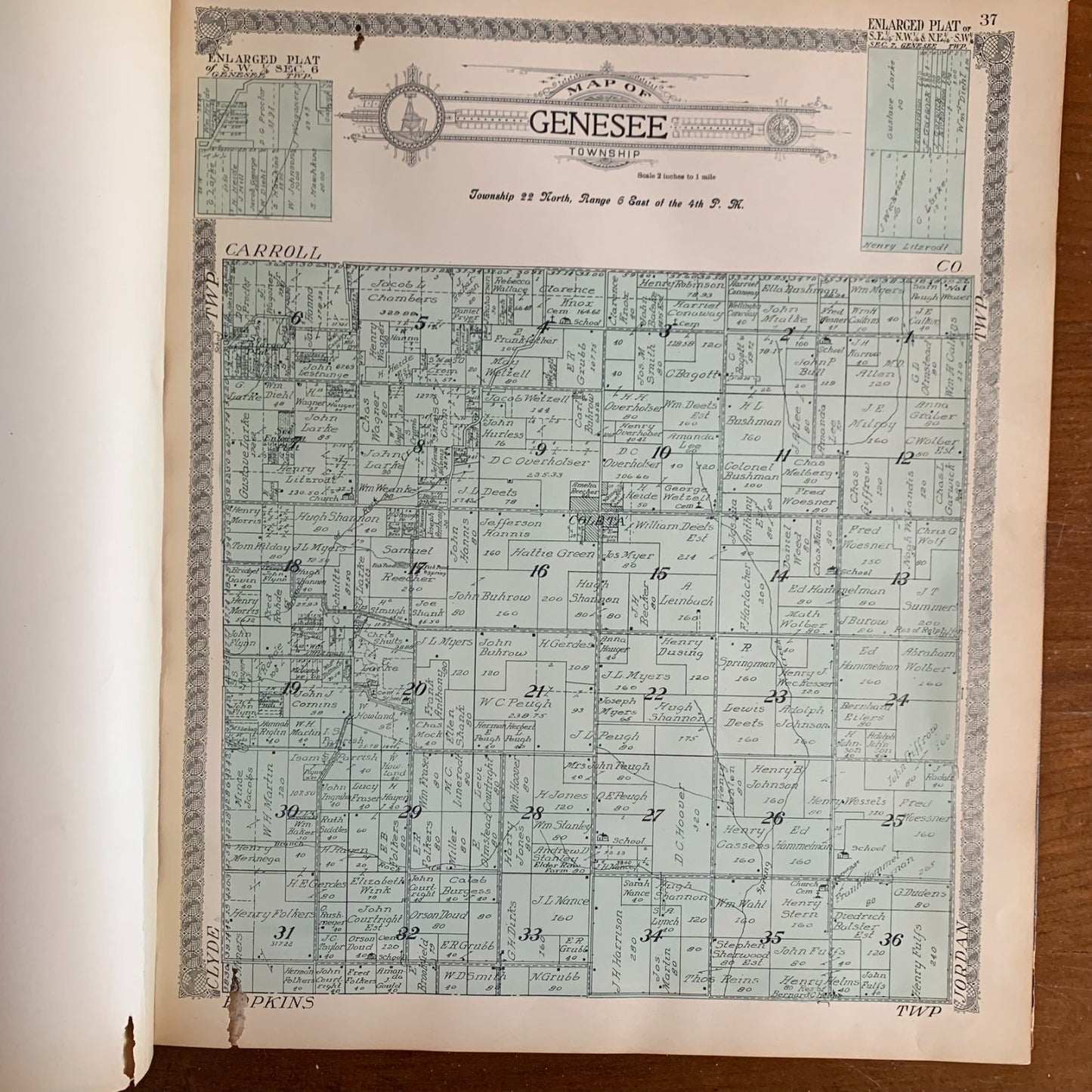 1912 Standard Atlas of Whiteside County, Illinois Sterling Rock Falls Fulton