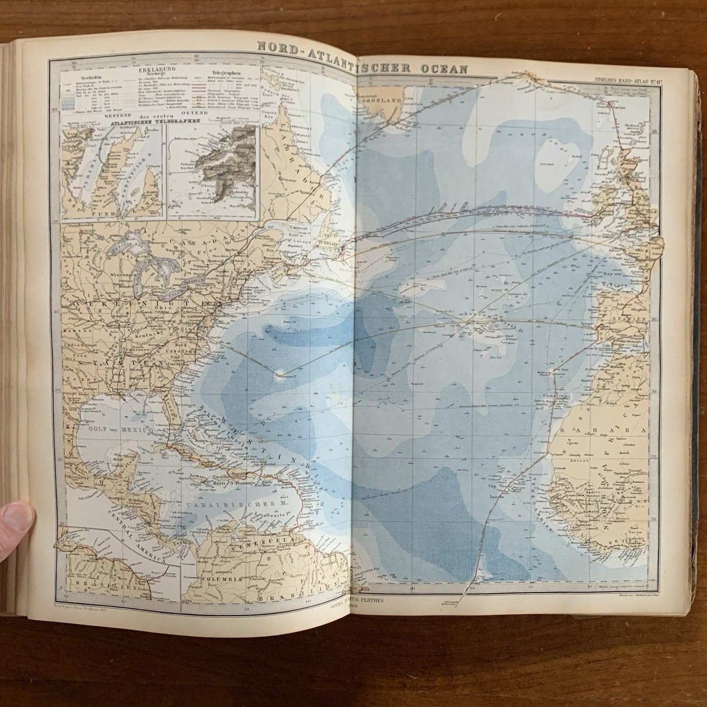 1869 Adolf Stieler's Hand Atlas of the Earth on All Parts of the World 84 Plates