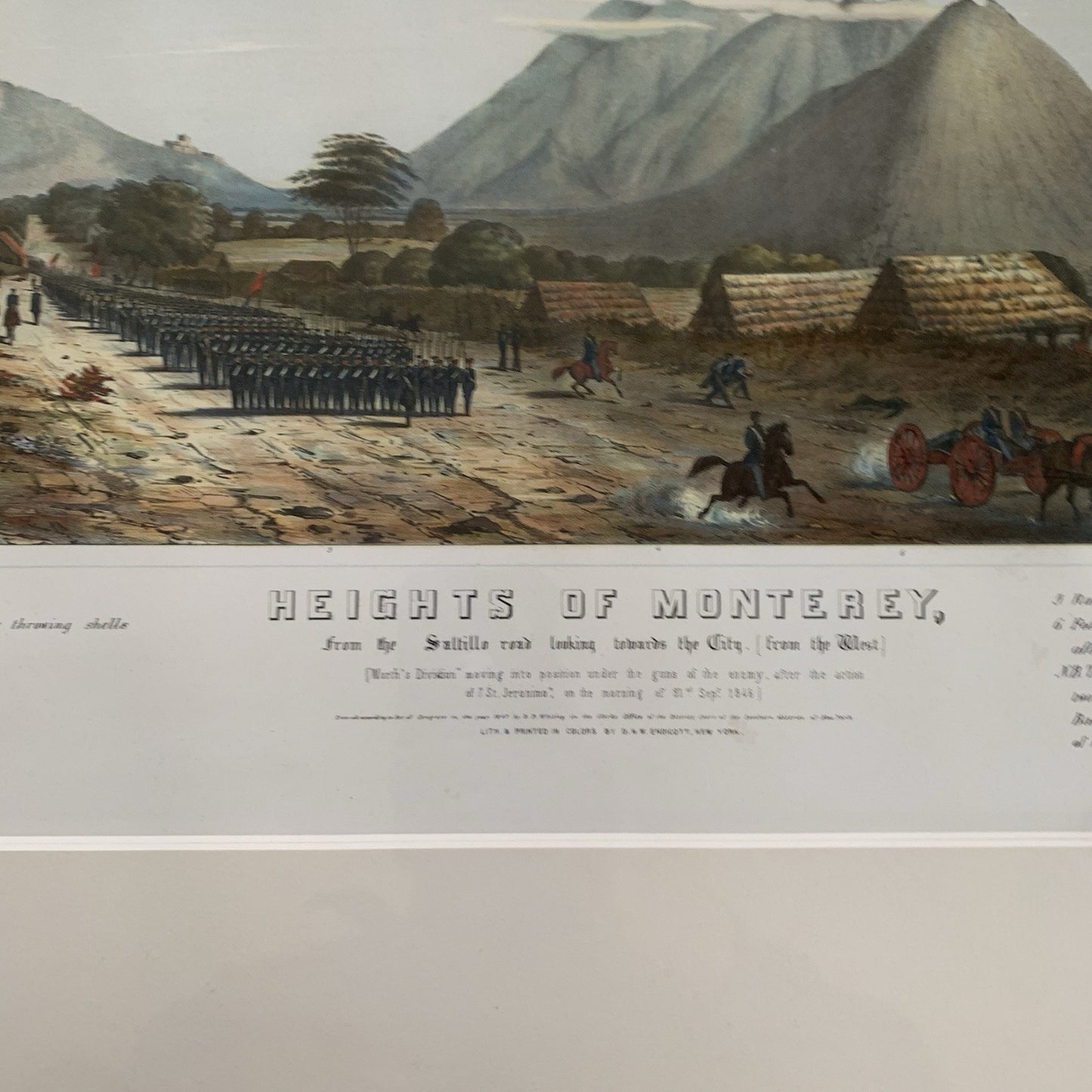 2x Original Lithographs from Capt. Daniel Power Whiting's Army Portfolio / 1847