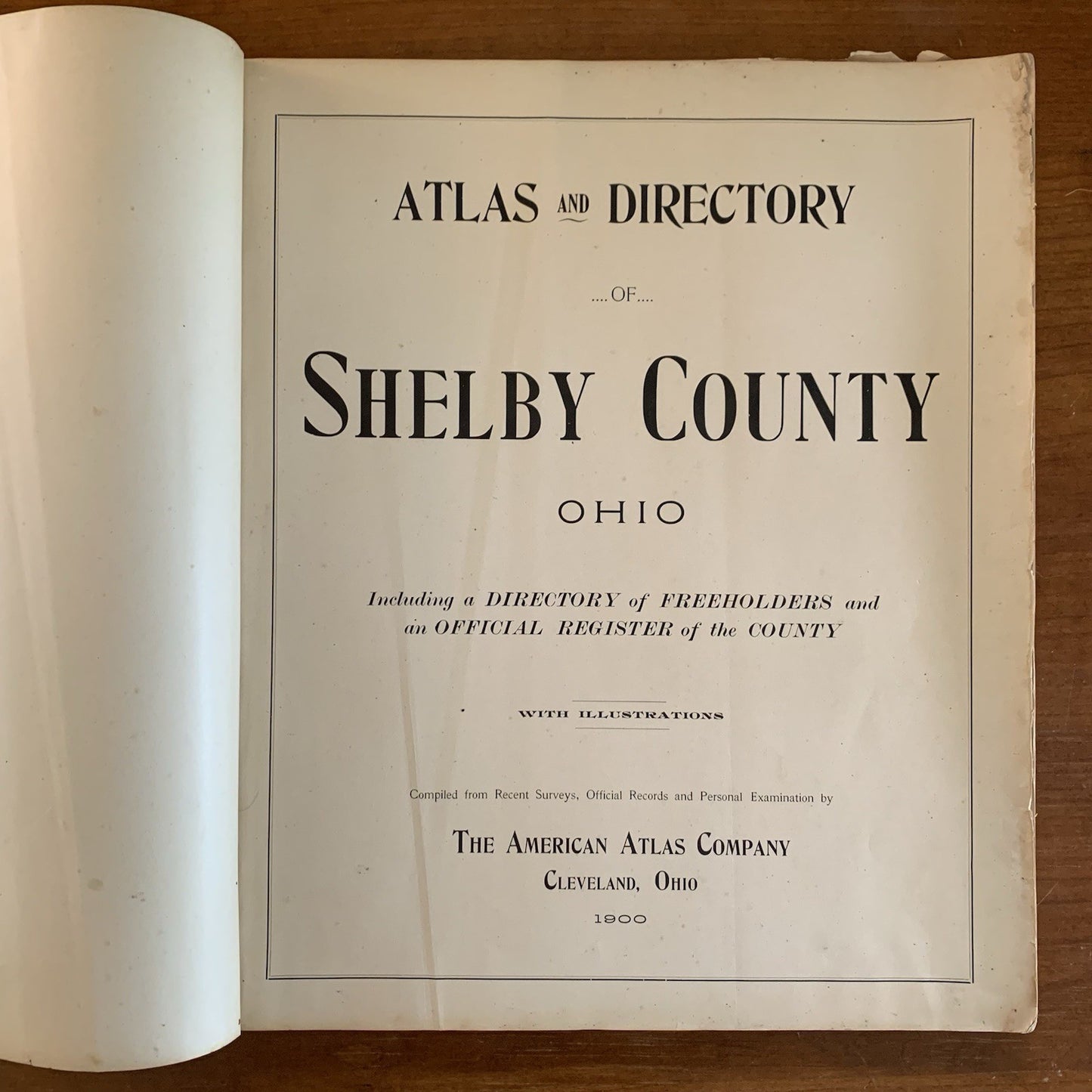 1900 Atlas and Directory of Shelby County Ohio / City Maps