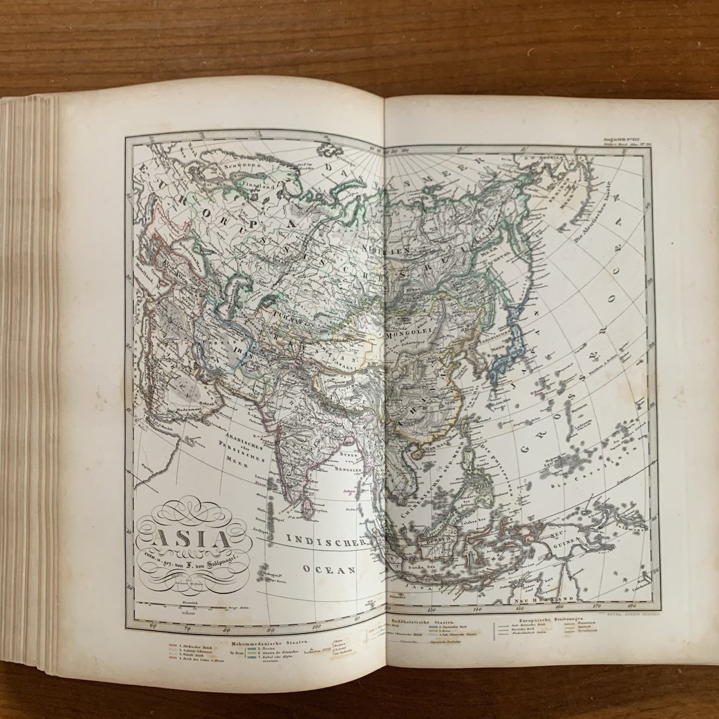 1869 Adolf Stieler's Hand Atlas of the Earth on All Parts of the World 84 Plates