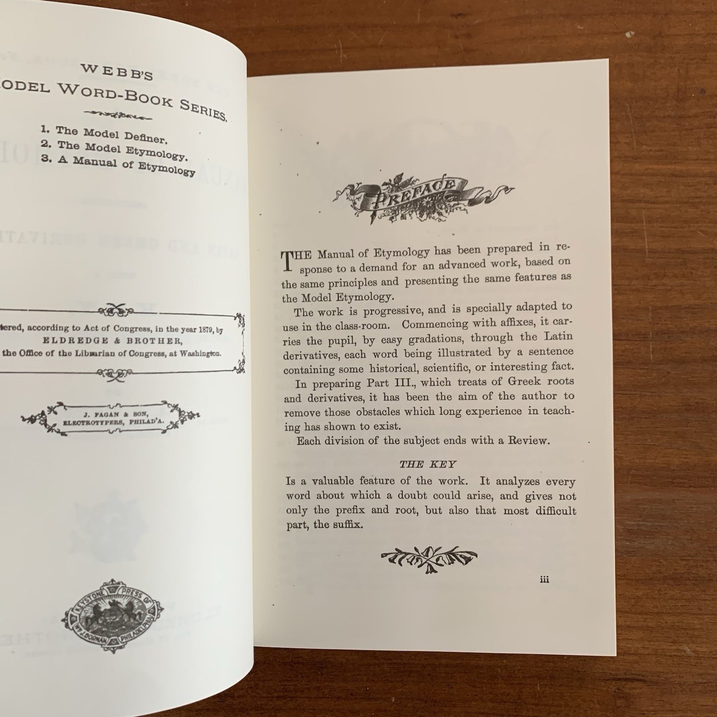 1879 A Manual of Etymology Containing Latin and Greek Derivatives FACSIMILE Webb