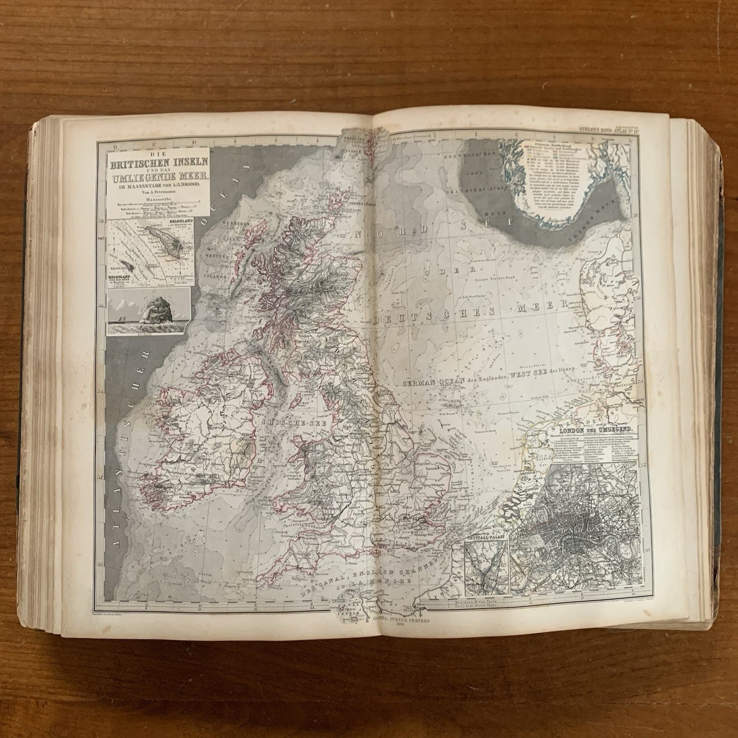1869 Adolf Stieler's Hand Atlas of the Earth on All Parts of the World 84 Plates