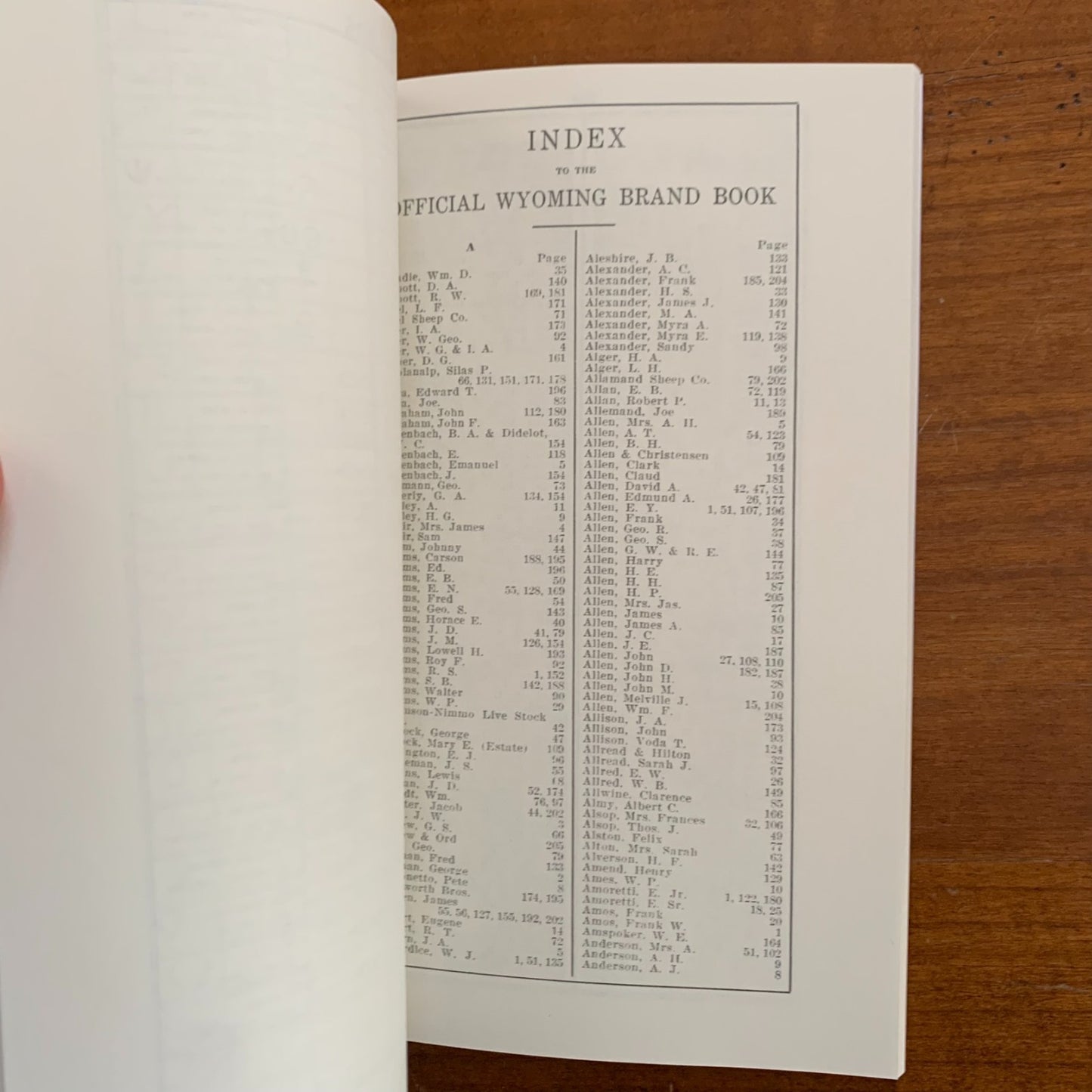 1912 Official Brand Book of the State of Wyoming / Facsimile