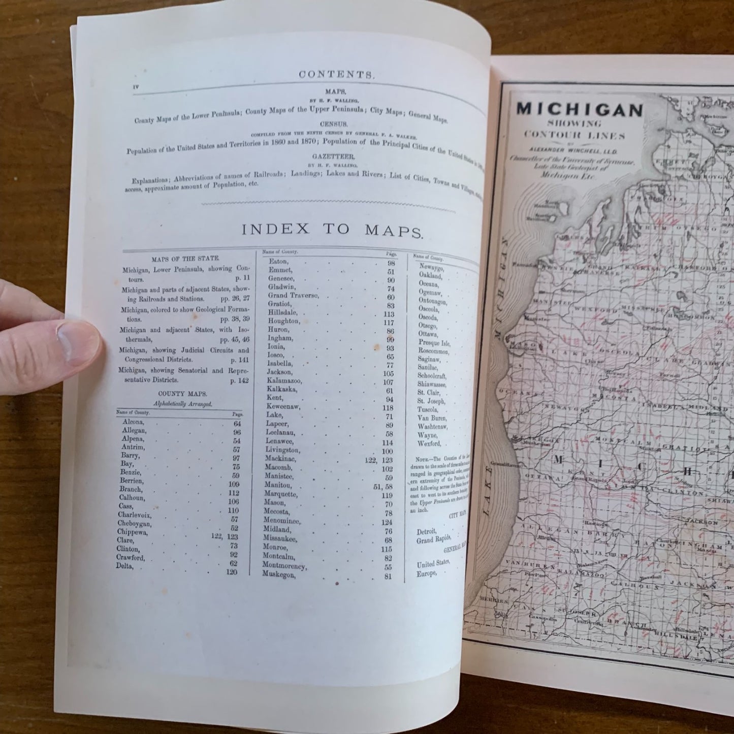 1873 Atlas of the State of Michigan / Facsimile