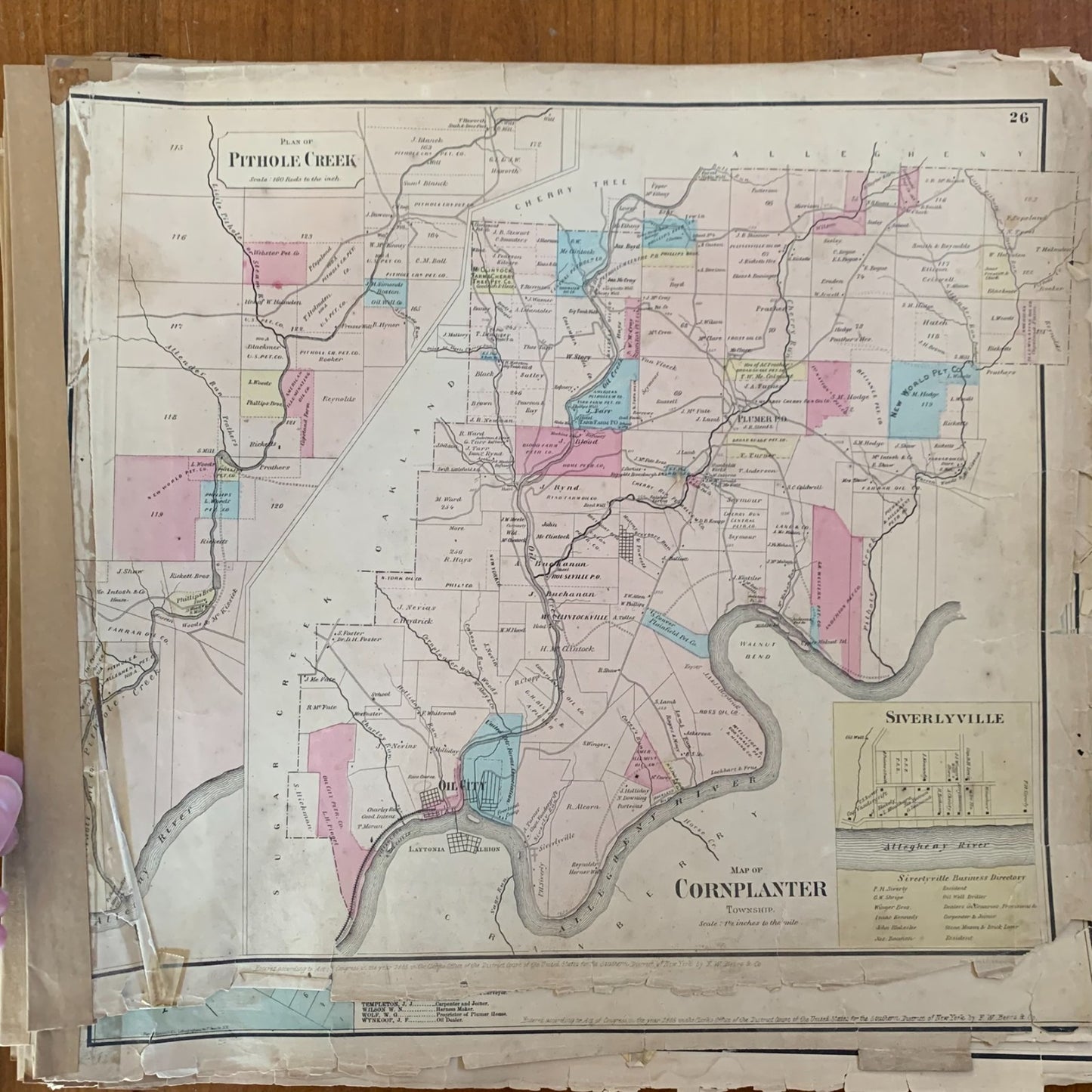 1865 Beers Atlas of the Oil Regions Pennsylvania - Incomplete - Maps Petroleum