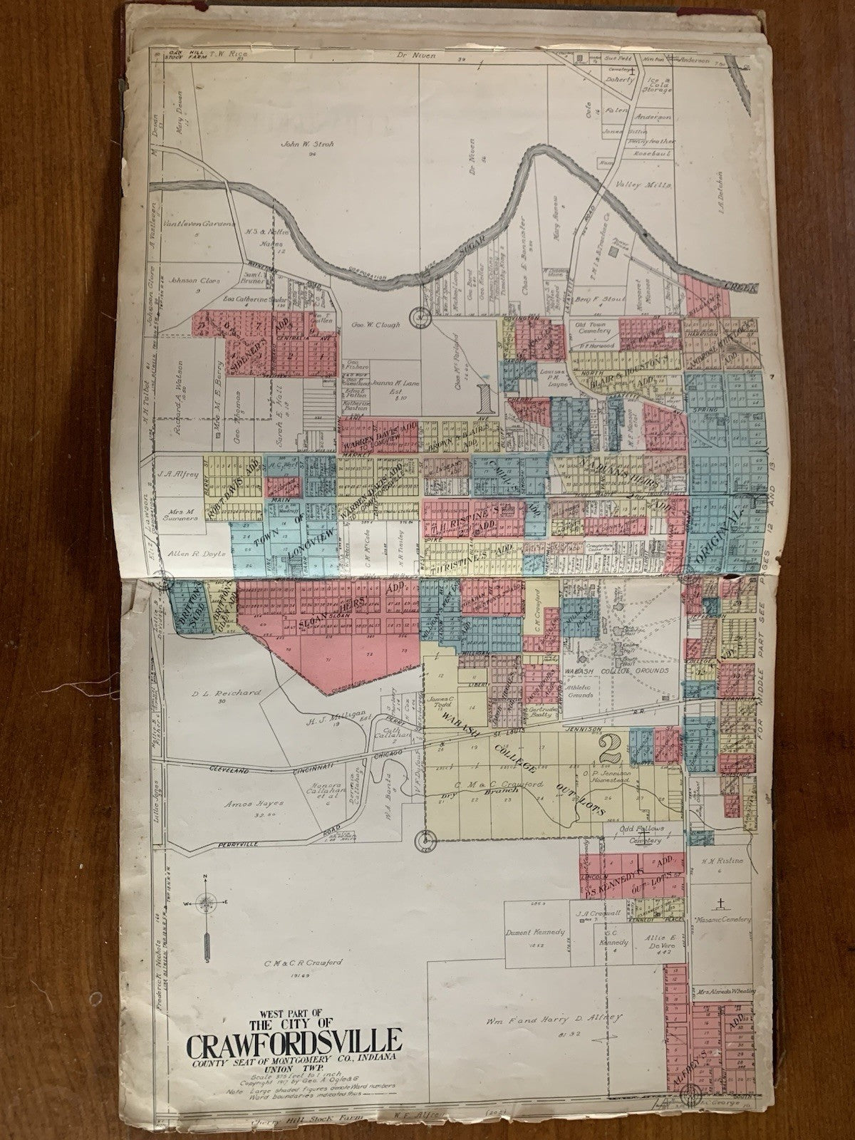1917 Standard Atlas of Montgomery County, Indiana / Plat Book Map United States