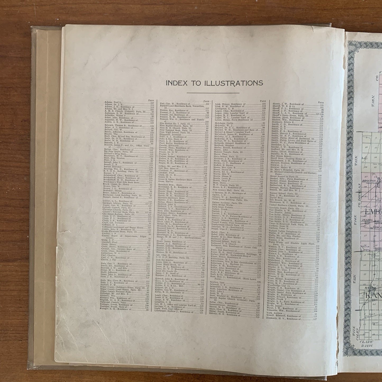 1910 Standard Atlas of Edgar County Illinois Maps Plat Book Directory VERY GOOD