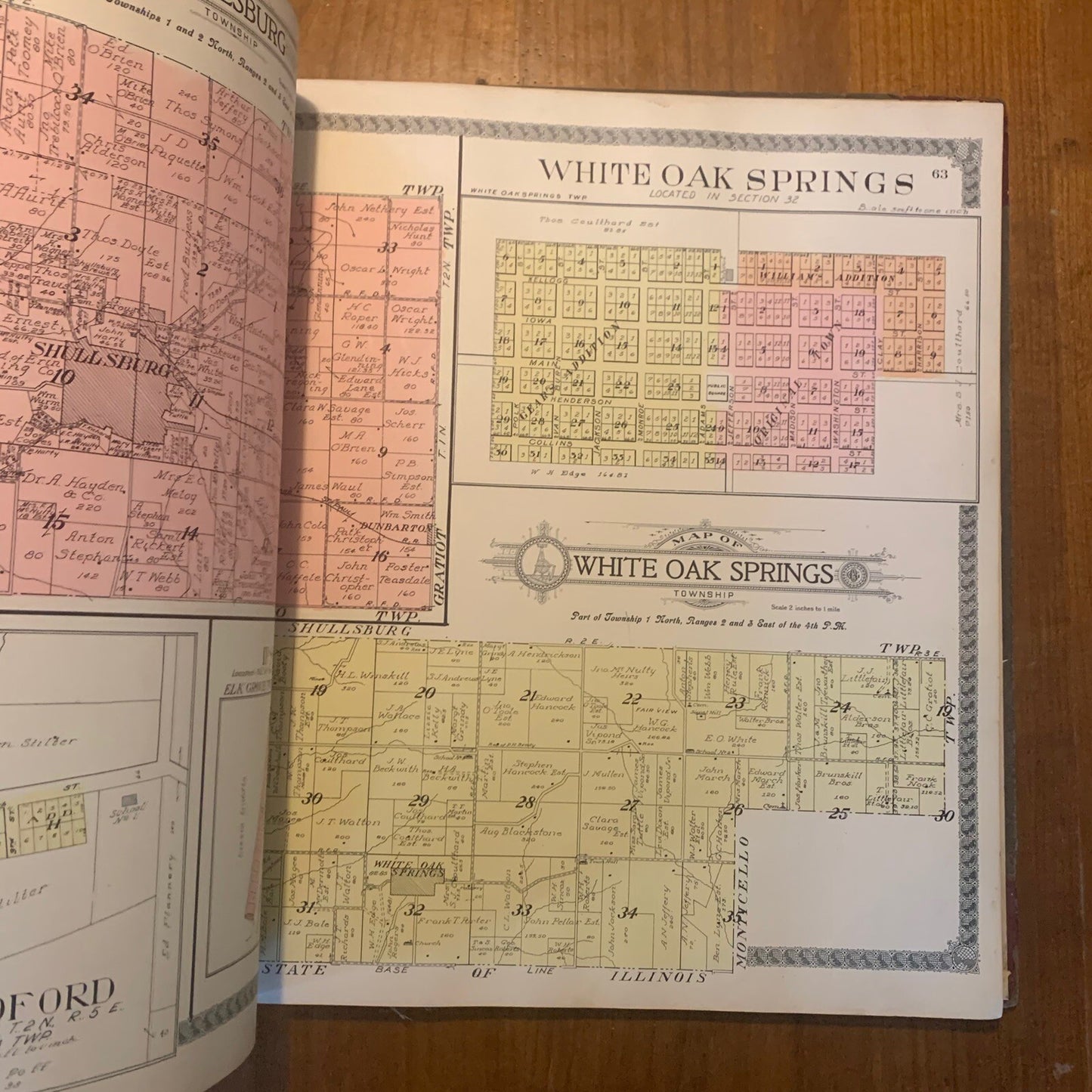1916 Standard Atlas of Lafayette County Wisconsin Plat Book Ogle