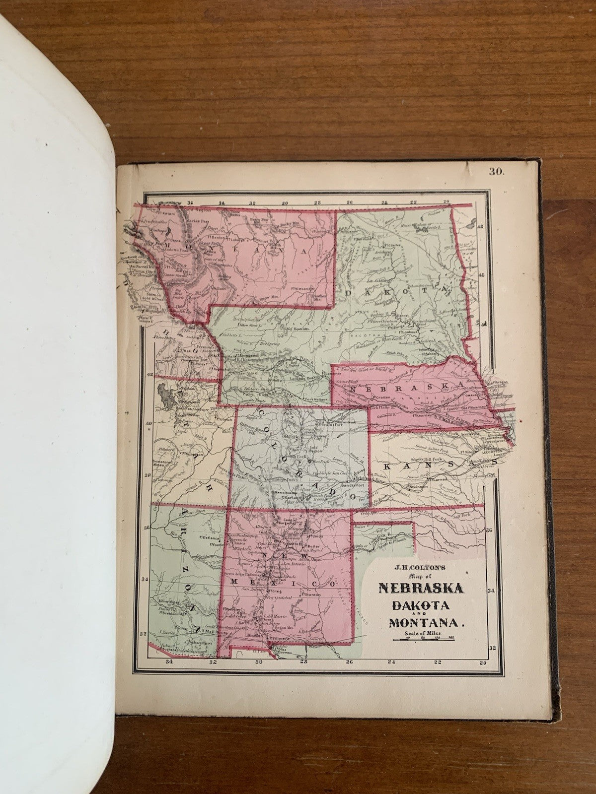 1865 Coltons Quarto Atlas of the World / California Early Map of Montana