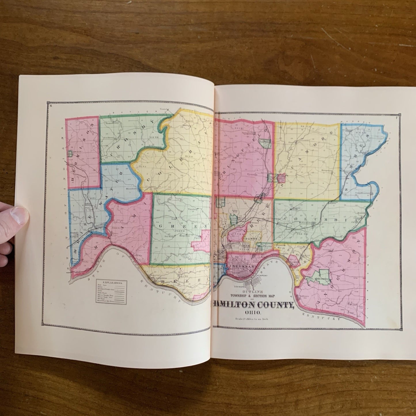 1869 Atlas of Hamilton County, Ohio / Cincinnati Plate Book / Facsimile
