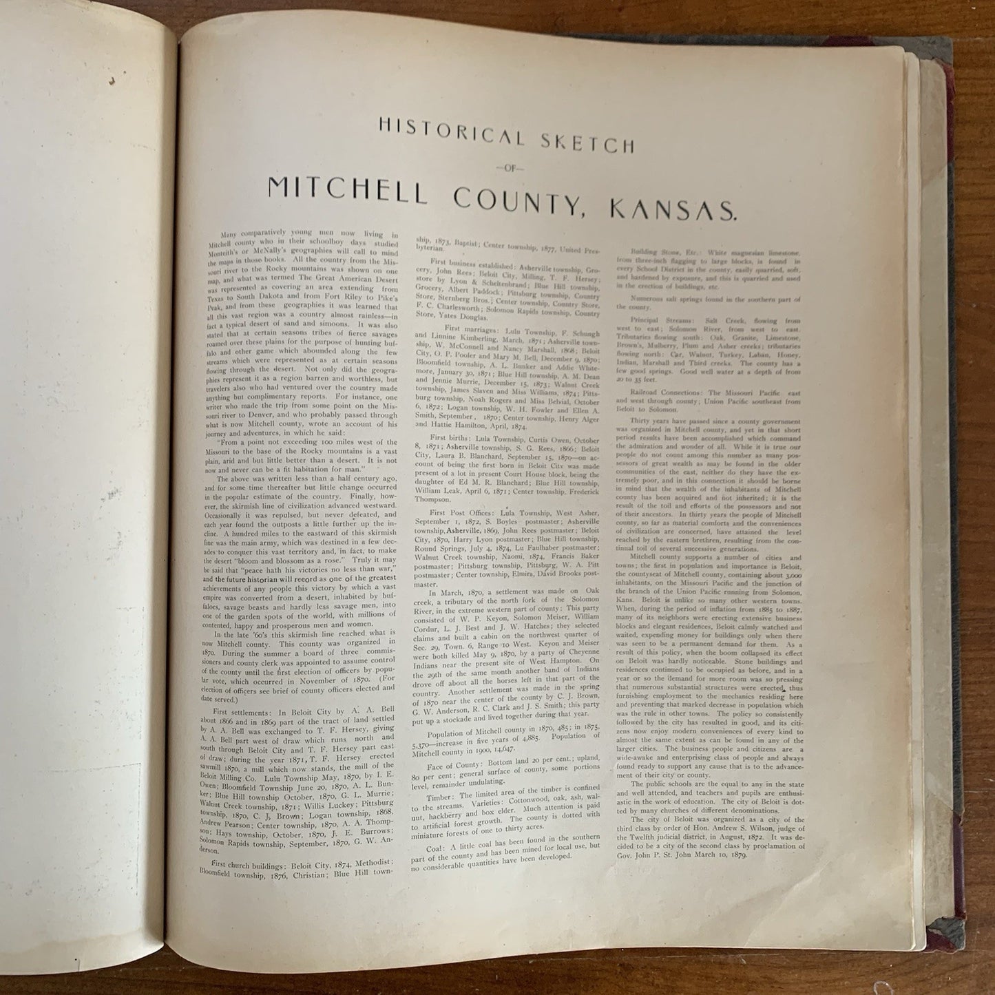 1902 Standard Atlas of Mitchell County Kansas / Plat Map Book