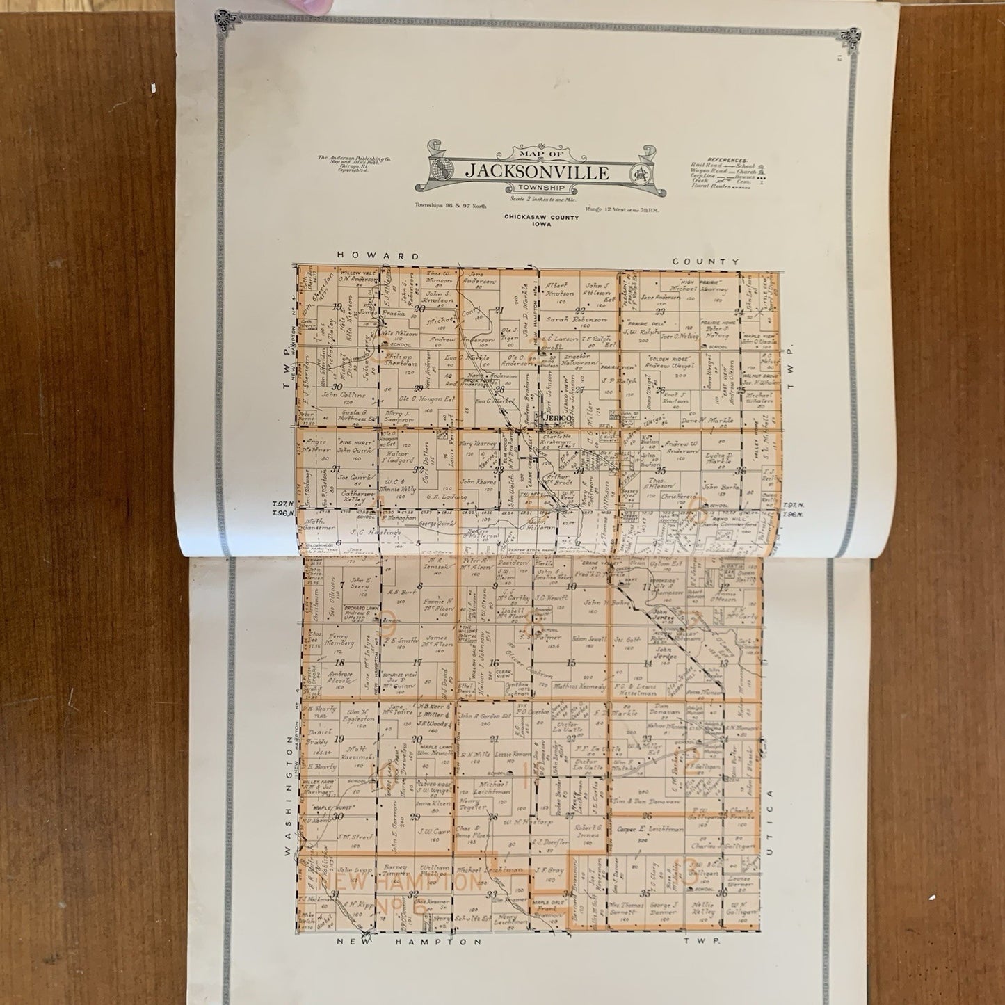 1915 Standard Atlas of Chickasaw County Iowa / Maps Untied States Plat Book