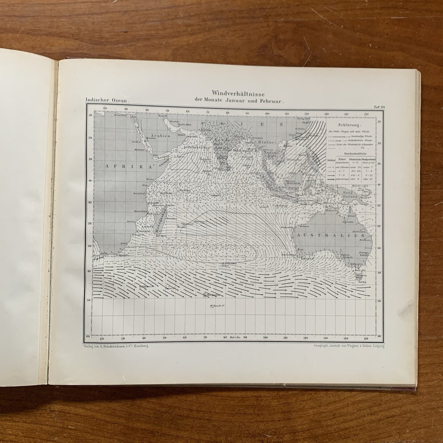 1891 Deutsche Seewarte. Indischer Ozean. Ein Atlas von 35 Karten / Atlas Ocean