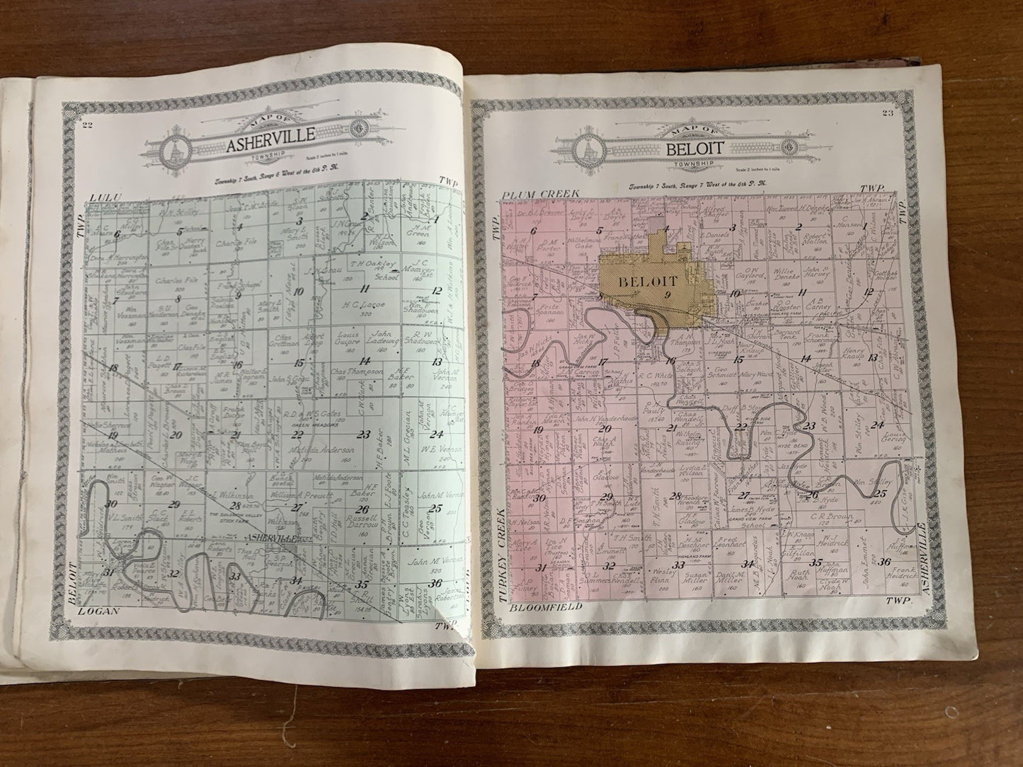 1917 Standard Atlas of Mitchell County Kansas / Plat Map Book