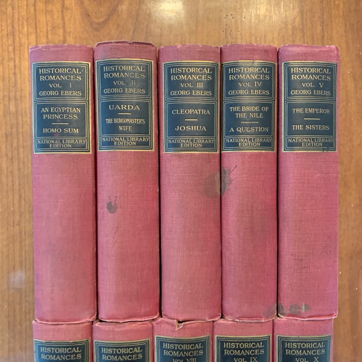 1880 - 1898 Historical Romances Of Georg Ebers 10 Volumes Hardcovers VG+