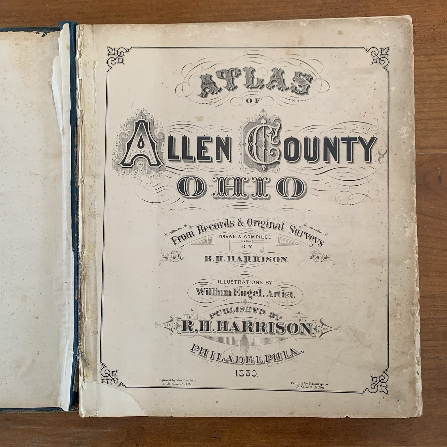 1880 Atlas of Allen County Ohio / Views Maps United States Lima