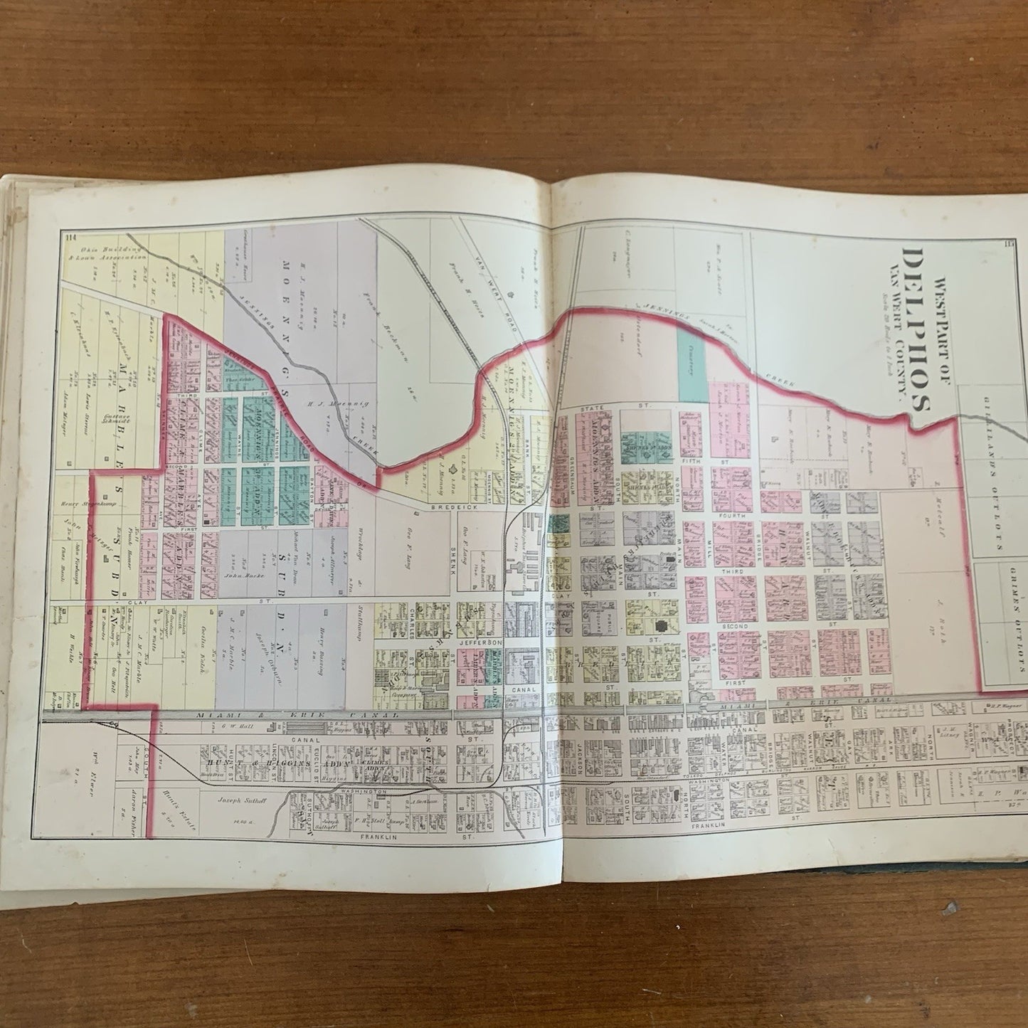 1880 Atlas of Allen County Ohio / Views Maps United States Lima