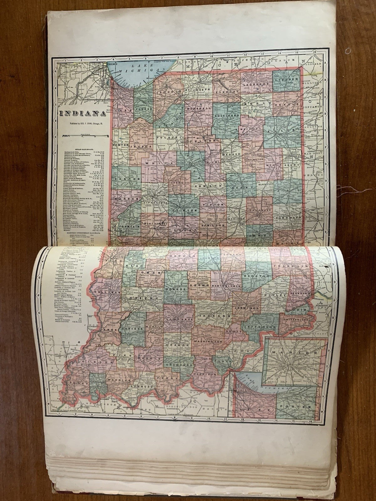 1917 Standard Atlas of Montgomery County, Indiana / Plat Book Map United States