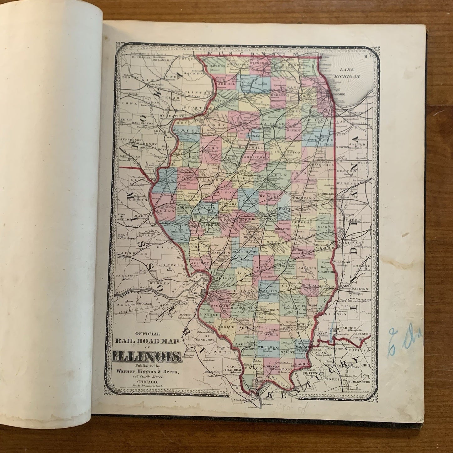 1871 Atlas of the State of Illinois / United States / Chicago / H.H. Lloyd