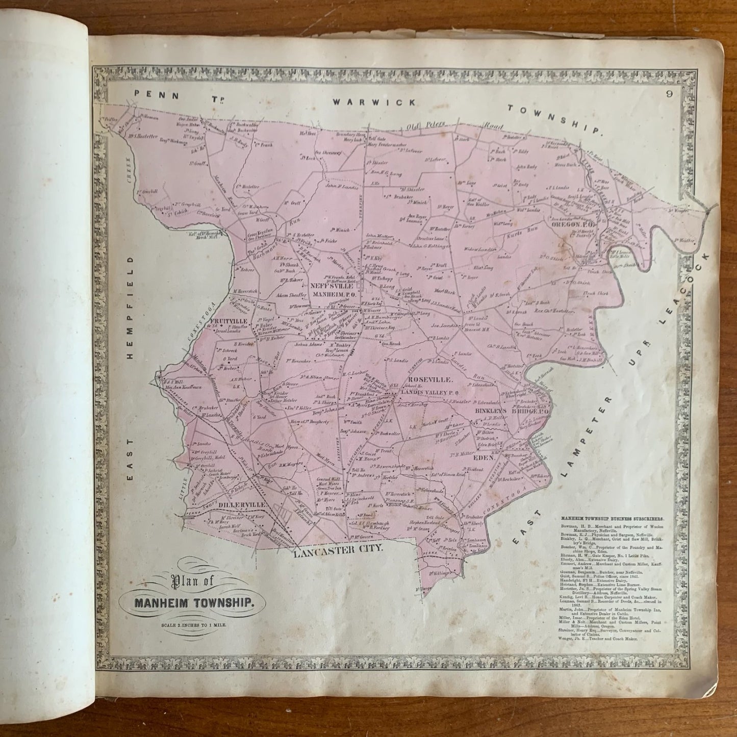 1864 Bridgens Atlas Lancaster County, Pennsylvania / Maps
