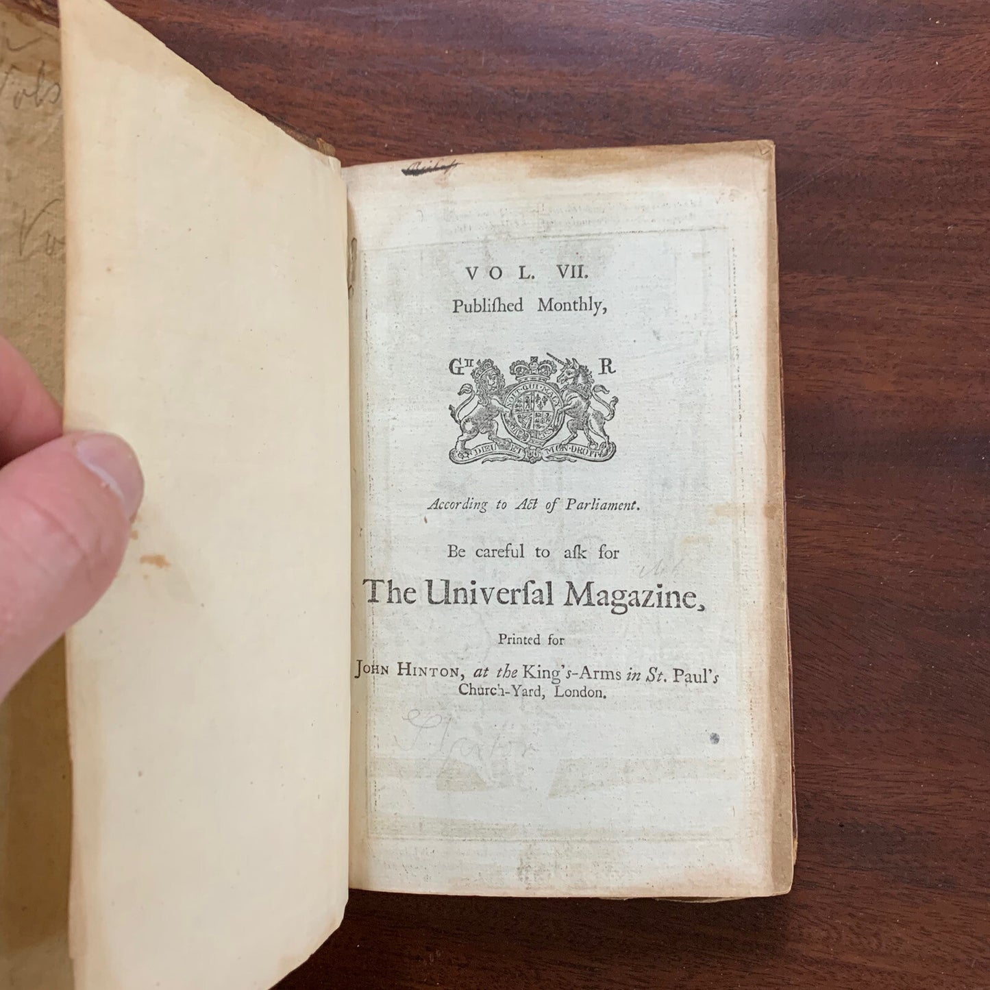1750 VOL VII UNIVERSAL MAGAZINE ENGRAVINGS TOBACCO WALTER RALEIGH COLONIES MAPS