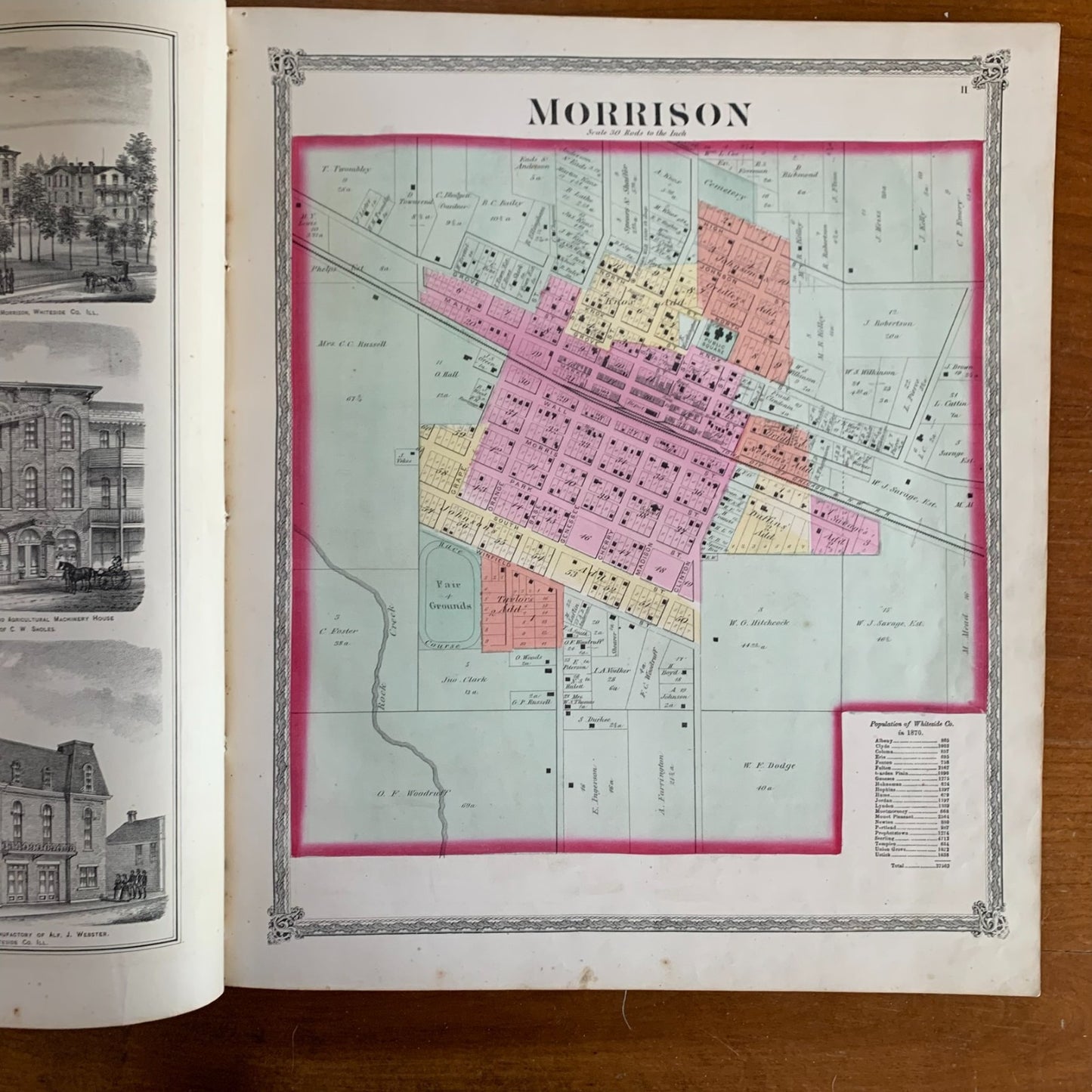 1872 Atlas of Whiteside County and the State of Illinois Morrison Sterling Maps