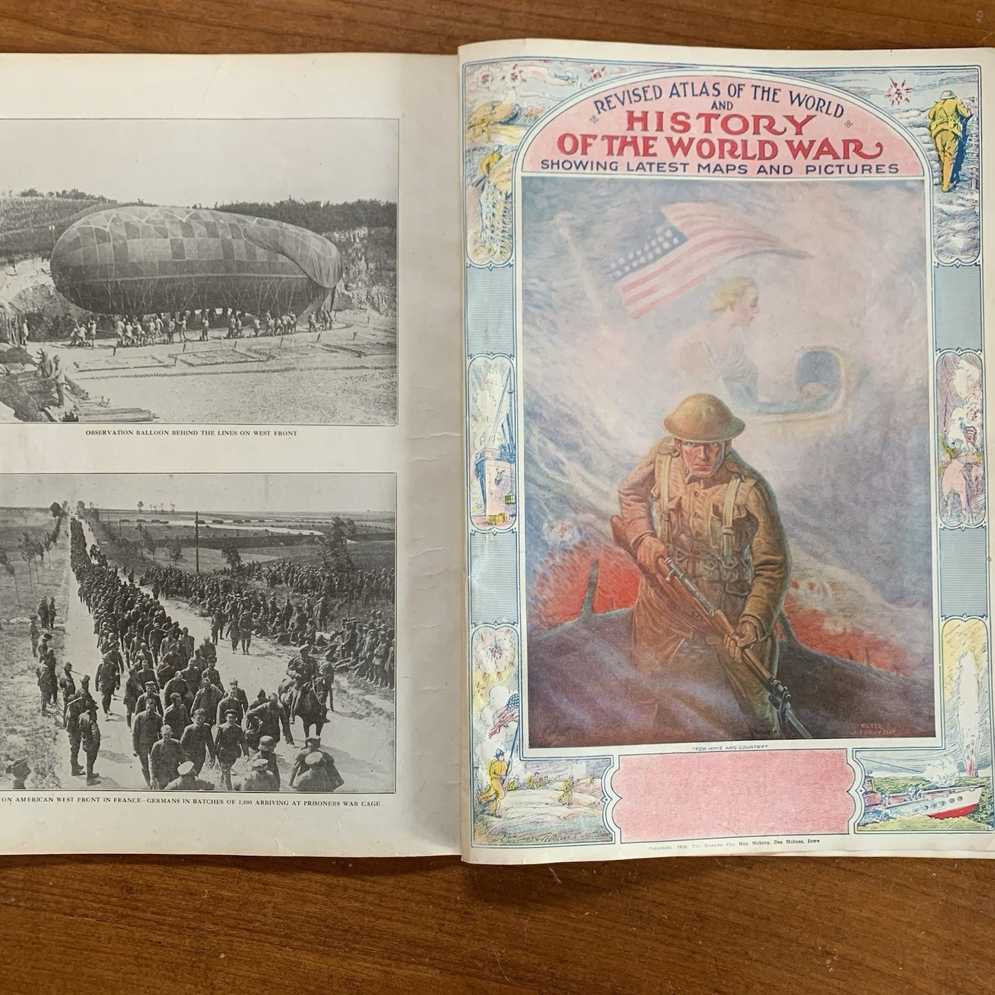 1919 Atlas and Plat Book of Clinton County Indiana World War 1 History Pictures