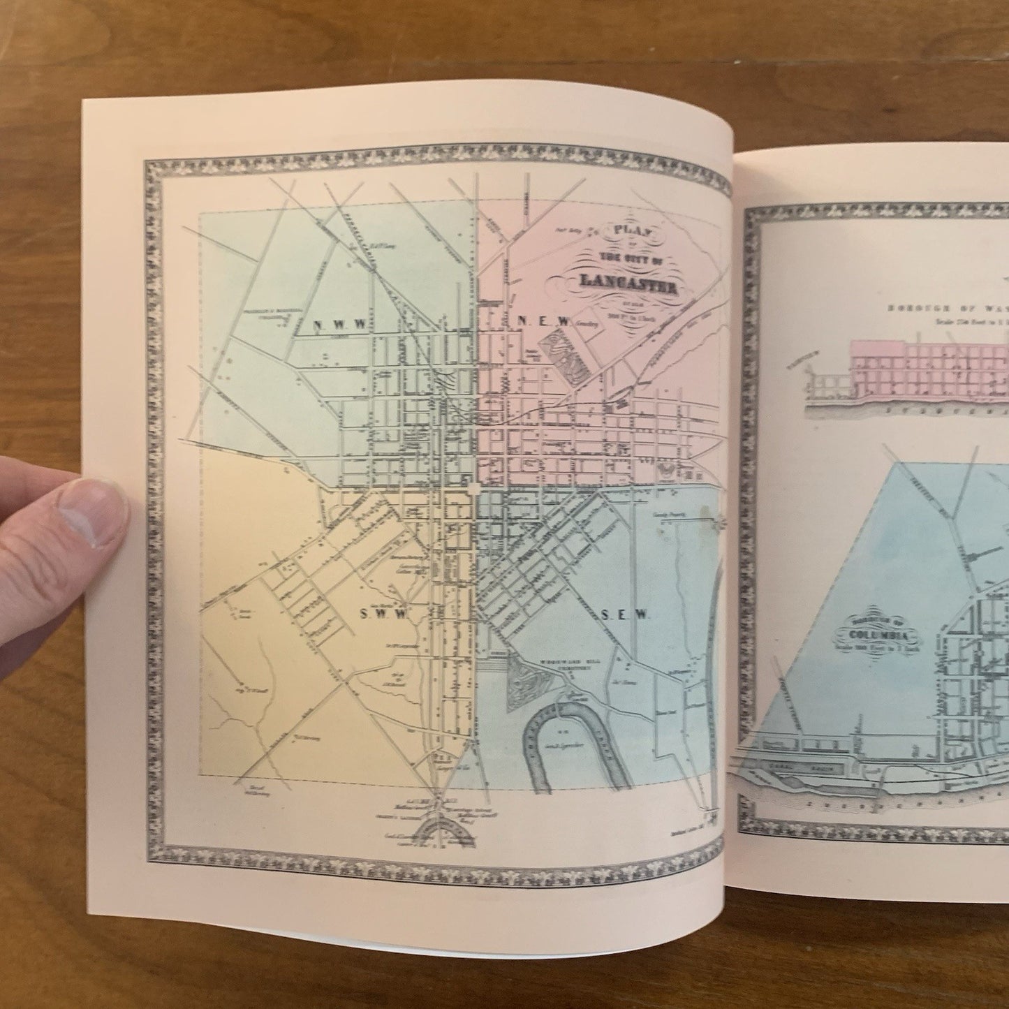 1864 Bridgens' Atlas of Lancaster Pennsylvania / Facsimile