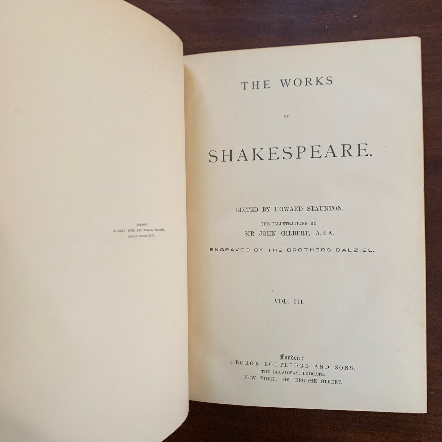 1860 3 Vol Set The Works of Shakespeare Edited by Howard Staunton John Gilbert