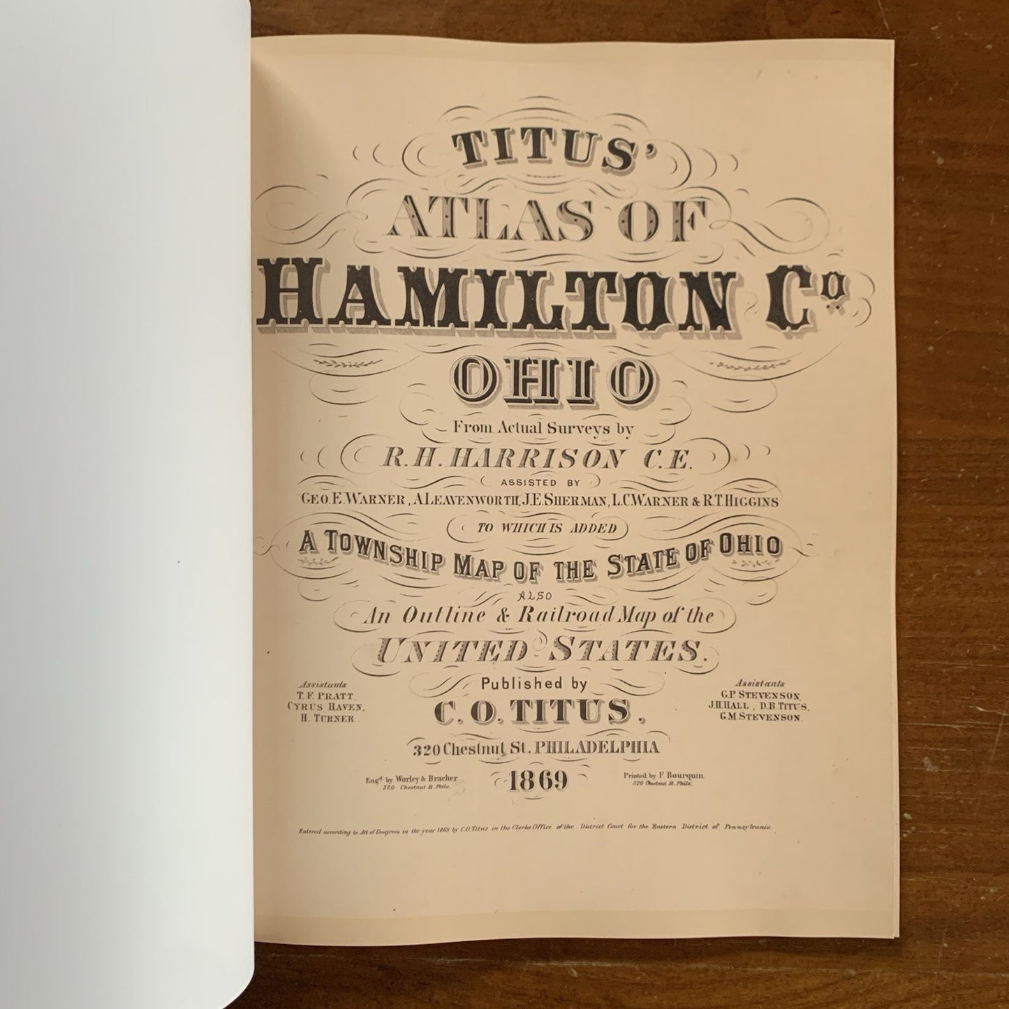 1869 Atlas of Hamilton County, Ohio / Cincinnati Plate Book / Facsimile